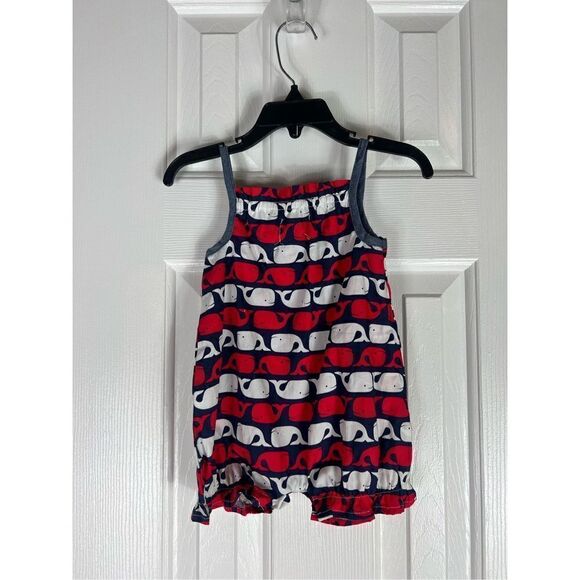 Mudpie Girls Whale Romper Size 6/9m - Picture 2 of 3